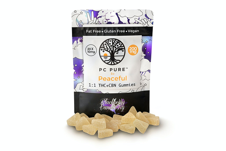 Blackberry Vanilla Fig Gummies | 1:1 THC:CBN | 200mg by PC Pure
