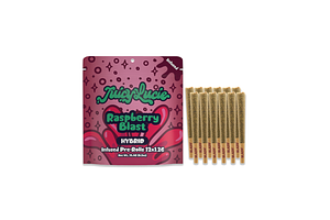 Raspberry Blast Infused Pre-Roll Pack | 12x1.2g | 14.4g by Juicy Lucie