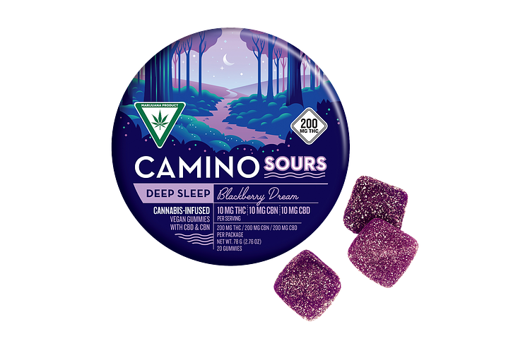Camino | Blackberry Dream Sour Gummies | 10:10:10 THC:CBN:CBD | 200mg by Camino