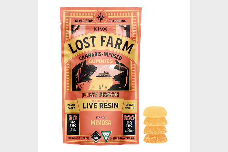 Juicy Peach x Mimosa Live Resin Gummies | 10x20mg | 200mg by Lost Farm