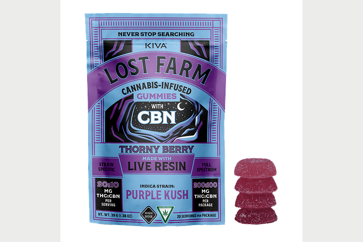 Thorny Berry x Purple Kush Live Resin Gummies | 2:1 THC:CBN | 200mg by Lost Farm