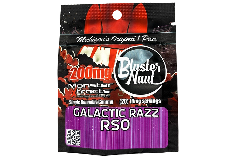Monster X | Blaster Naut Galactic Razz RSO Gummy | 200mg by Monster Xtracts