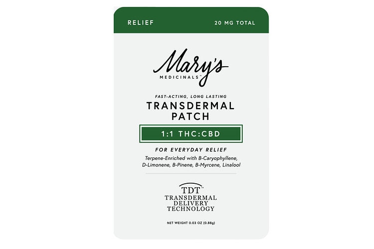 Mary's Medicinals | Relief Transdermal Patch | 1:1 THC:CBD | 10mg by Mary's Medicinals