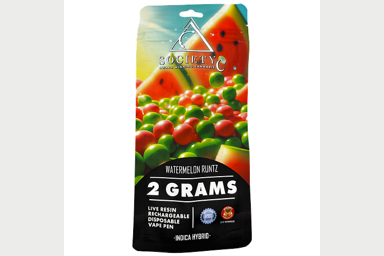 Society C | Watermelon Runtz Live Resin Disposable Vape | 2g by Society C