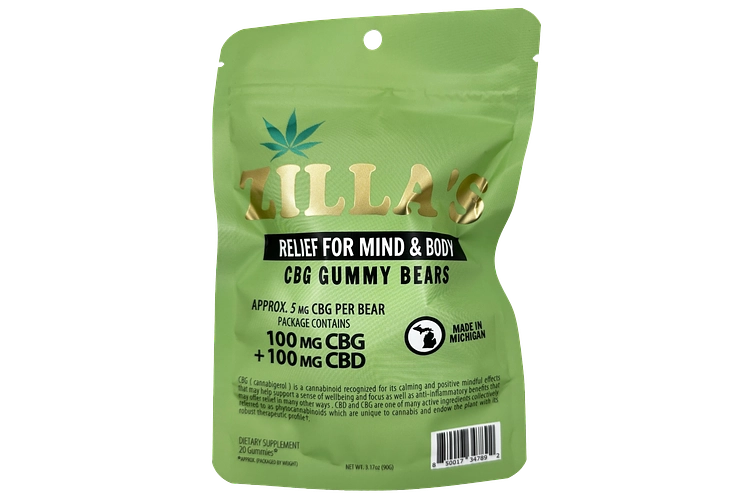 Zilla's | Relief Mind & Body Gummies | 1:1 CBD: CBG | 100mg by Zilla's