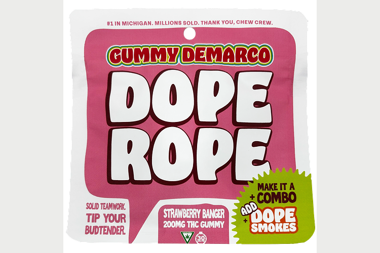 Strawberry Banger Single Rope Gummy | 200mg by Dope Rope