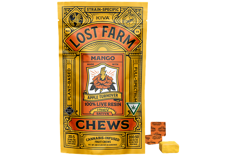 Lost Farm | Mango x Apple Turnover Live Resin Chews | 20:5 THC:THCv | 200mg by Lost Farm
