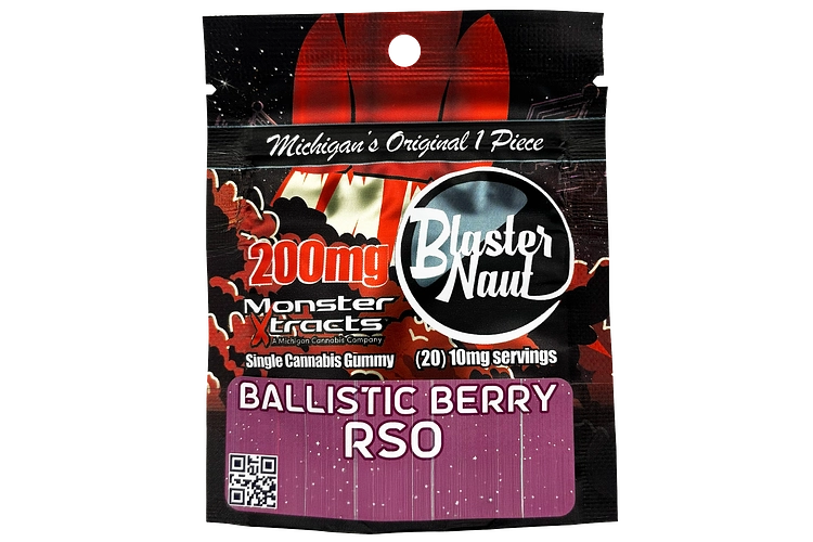 Monster X | Blaster Naut Ballistic Berry RSO Gummy | 200mg by Monster Xtracts