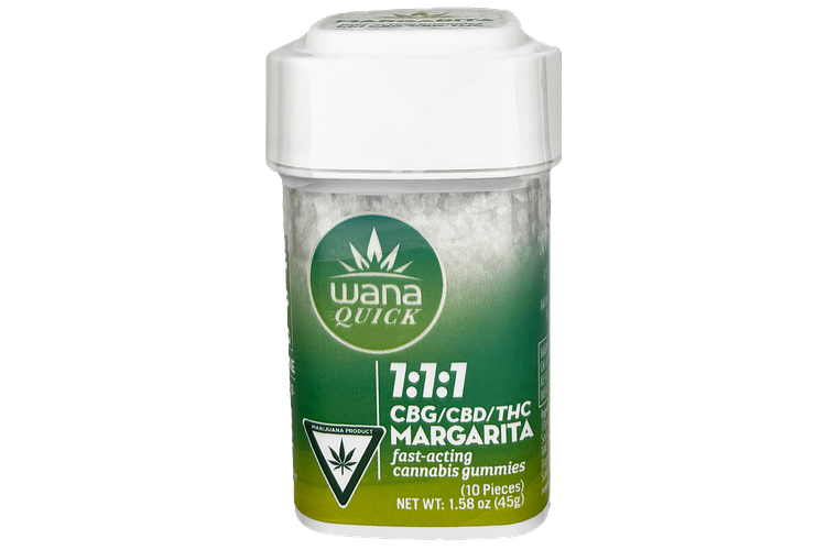 Wana Quick | Lime Margarita Fast Acting Gummies | 1:1:1 CBG:CBD:THC | 100mg by Wana