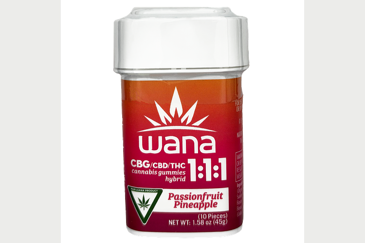 Wana | Passionfruit Pineapple Gummies | 1:1:1 CBG:CBD:THC | 100mg by Wana