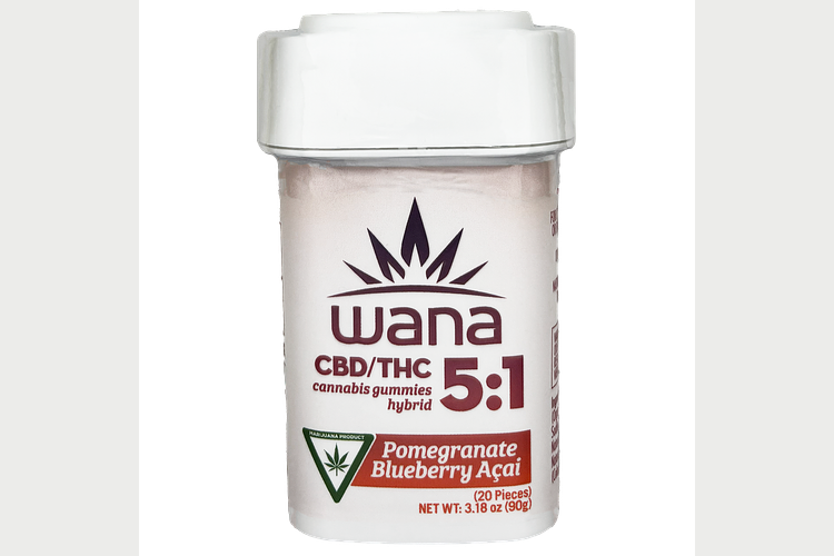 Wana | Pomegranate Blueberry Acai Gummies | 5:1 CBD:THC  | 100mg by Wana