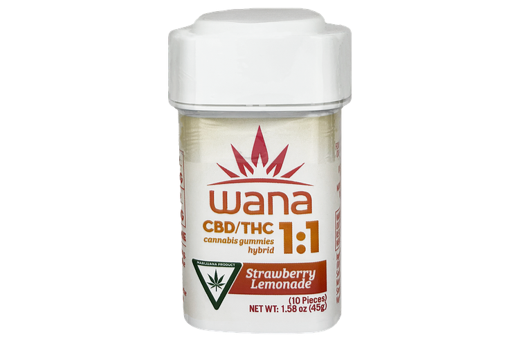 Wana | Strawberry Lemonade Gummies | 1:1 CBD:THC | 100mg by Wana