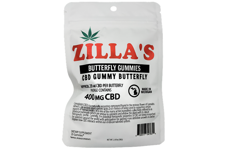 Butterfly CBD Gummies | 20x20mg | 400mg by Zilla's