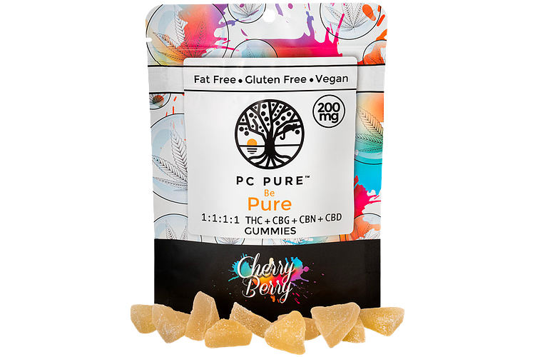 Cherry Berry Gummies | 1:1:1:1 THC:CBG:CBN:CBD | 200mg by PC Pure