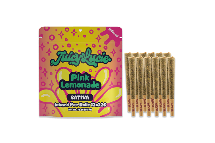 Pink Lemonade Infused Pre-Roll Pack | 12x1.2g | 14.4g by Juicy Lucie