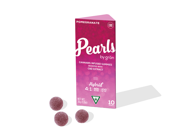Pearls Pomegranate Gummies | 4:1 CBD:THC | 200mg by Gron