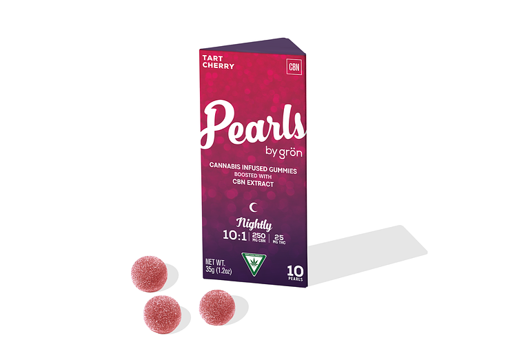Pearls Tart Cherry Gummies | 10:1 CBN:THC | 25mg by Gron