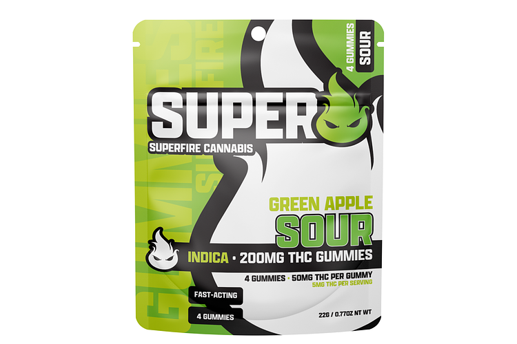 Sour Green Apple Gummies | 4x50mg | 200mg by SuperFire