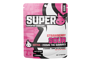 Sour Strawberry Gummies | 4x50mg | 200mg by SuperFire