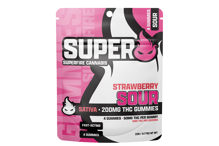 Sour Strawberry Gummies | 4x50mg | 200mg by SuperFire