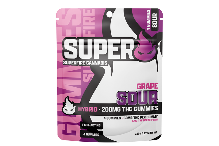 Sour Grape Gummies | 4x50mg | 200mg by SuperFire