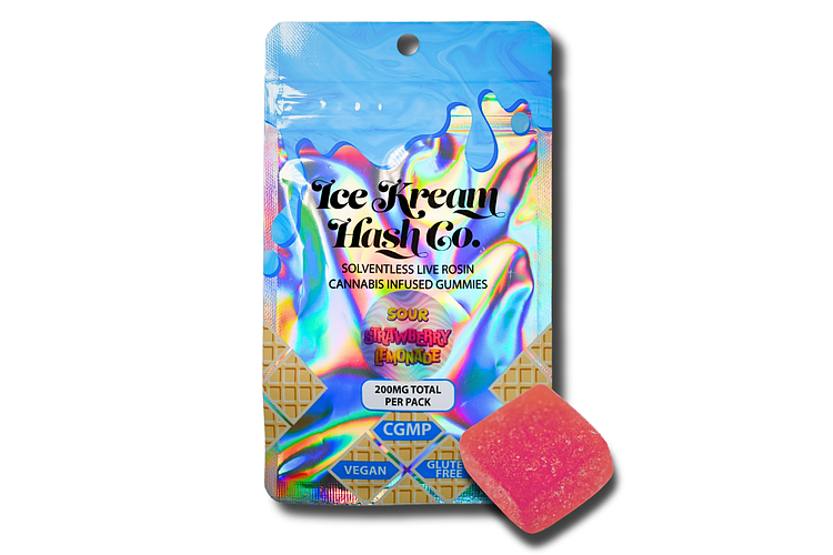 Sour Strawberry Lemonade Live Rosin Single Gummy | 200mg by Ice Kream Hash Co.