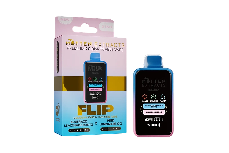 Blue Razz Lemonade/Pink Lemonade Flip 2-in-1  Disposable Vape | 2g by Mitten Extracts