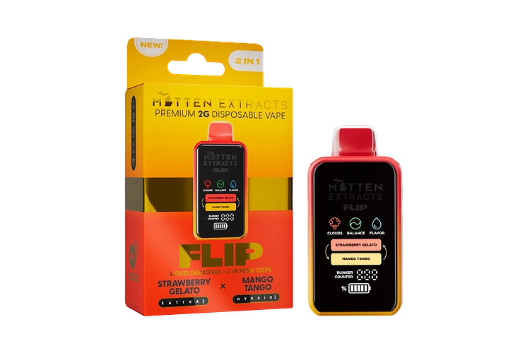 Strawberry Gelato/Mango Tango Flip 2-in-1  Disposable Vape | 2g by Mitten Extracts