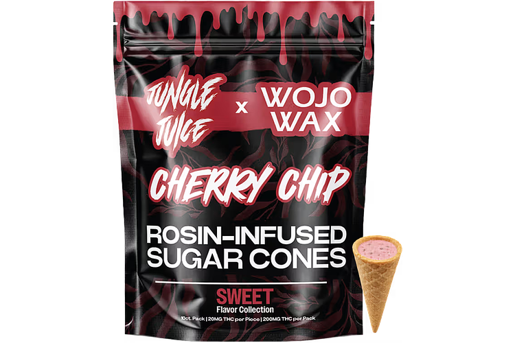Jungle Juice x Wojo | Cherry Chip Rosin Infused Sugar Cones | 10x20mg | 200mg by Jungle Juice