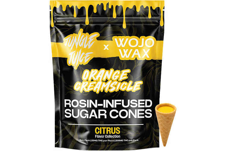 Jungle Juice x Wojo | Orange Creamsicle Rosin Infused Sugar Cones | 10x20mg | 200mg by Jungle Juice