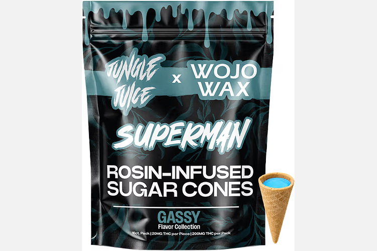 Jungle Juice x Wojo | Superman Rosin Infused Sugar Cones | 10x20mg | 200mg by Jungle Juice