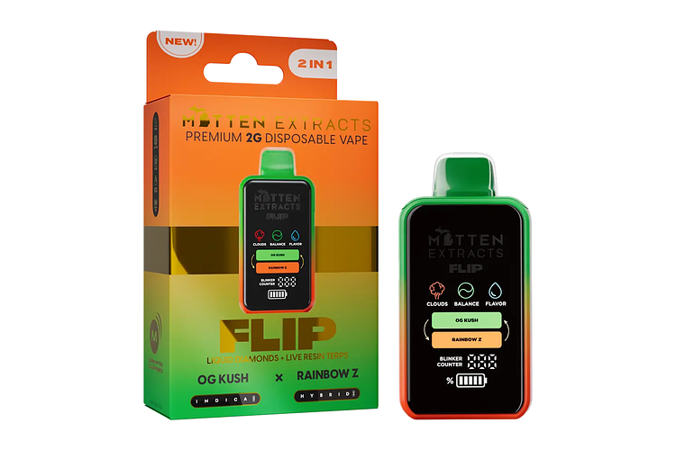 OG Kush/Rainbow Z Flip 2-in-1  Disposable Vape | 2g by Mitten Extracts