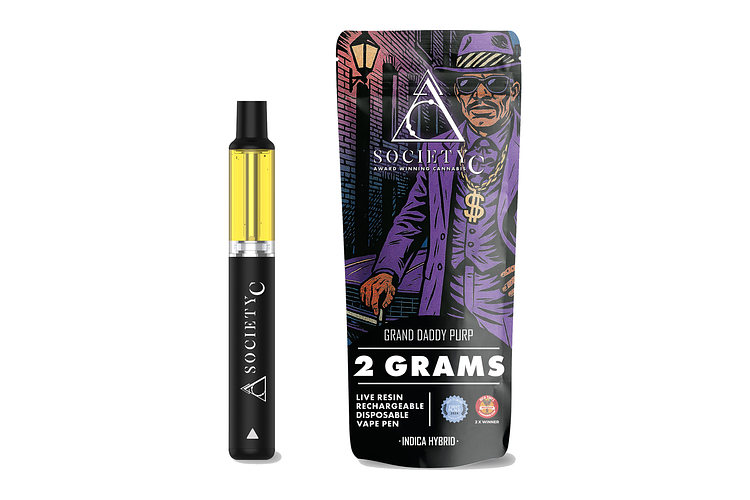 Grand Daddy Purp Live Resin Disposable Vape | 2g by Society C