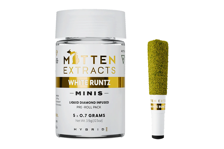 White Runtz Infused Pre-Roll Pack | 5x0.7g | 3.5g by Mitten Extracts