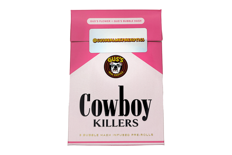 Zoot Rollups Cowboy Killers Bubble Hash Infused Pre-Roll Pack | 3x1g | 3g by Gus's Real Exotics