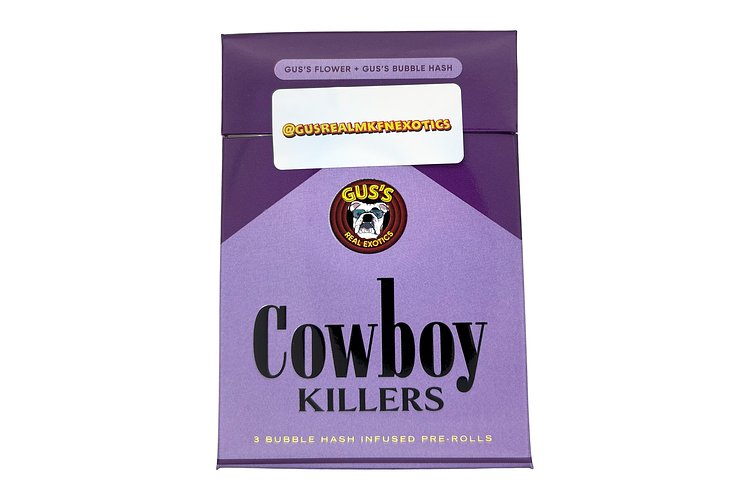 Stoned Island Cowboy Killers Bubble Hash Infused Pre-Roll Pack | 3x1g | 3g by Gus's Real Exotics