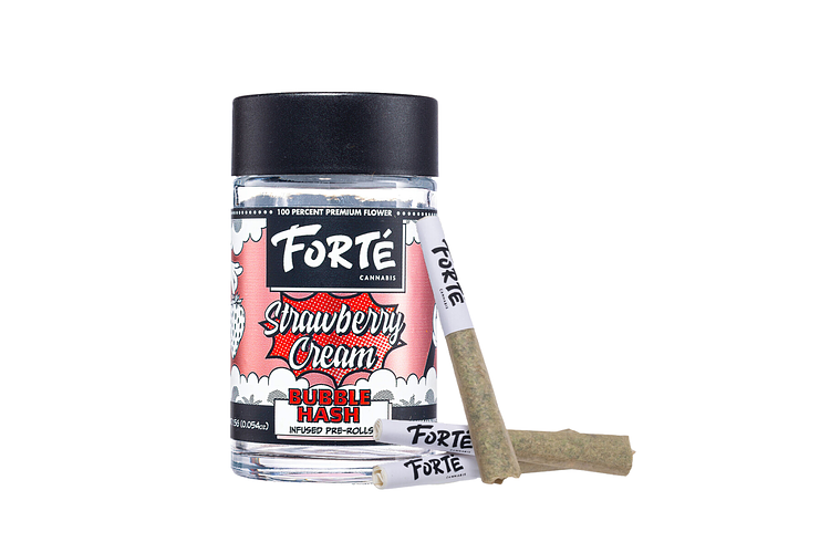 Strawberry Cream Bubble Hash Infused Pre-Roll Pack | 3x0.5g | 1.5g by Forte Cannabis
