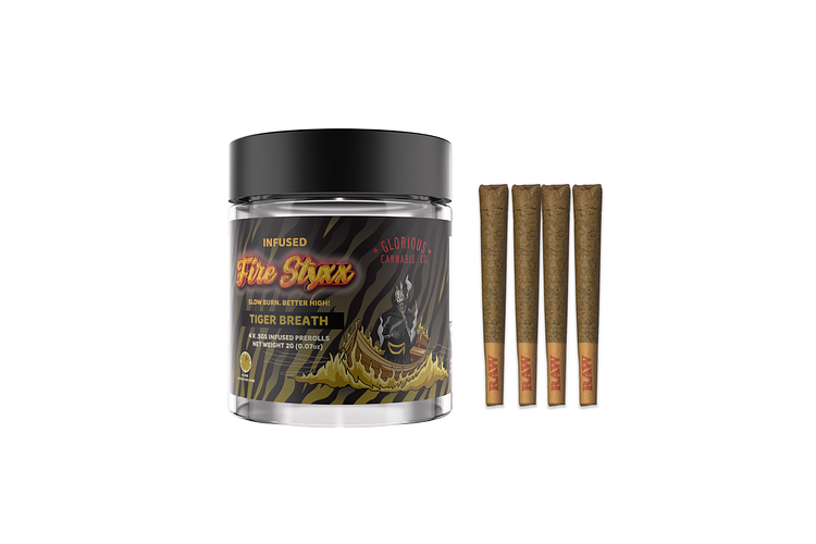 Tiger Breath Infused Pre-Roll Pack | 4x0.5g | 2g by Glorious Cannabis Co.