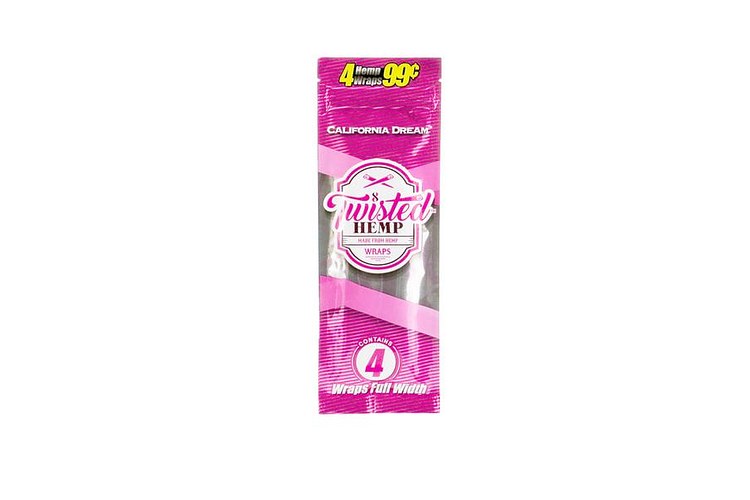 Twisted Hemp | California Dream (Strawberry Shortcake) Hemp Wraps | 4ct by Twisted Hemp