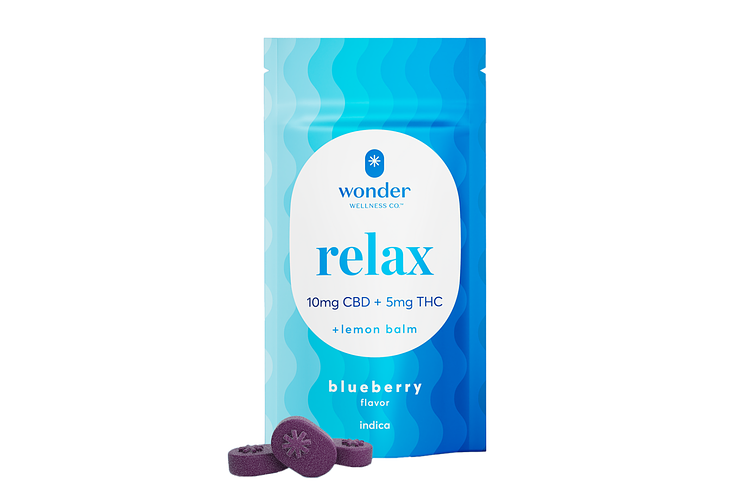Wonder | Blueberry & Lemon Balm Relax Gummies | 2:1 CBD:THC | 200mg by Wonder
