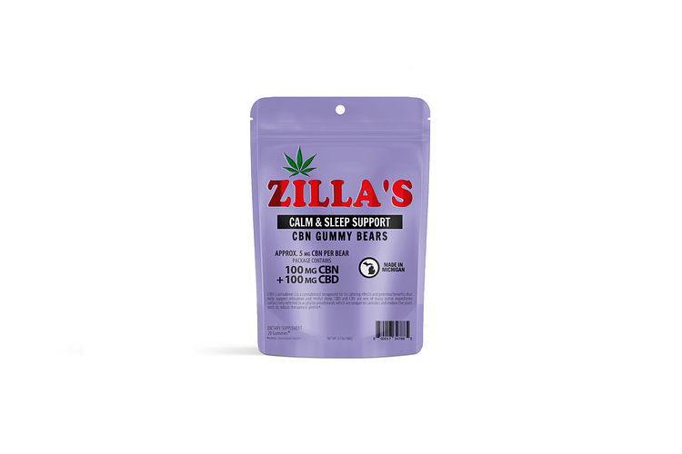 Zilla's | Calm & Sleep Gummies | 1:1 CBD:CBN | 100mg by Zilla's