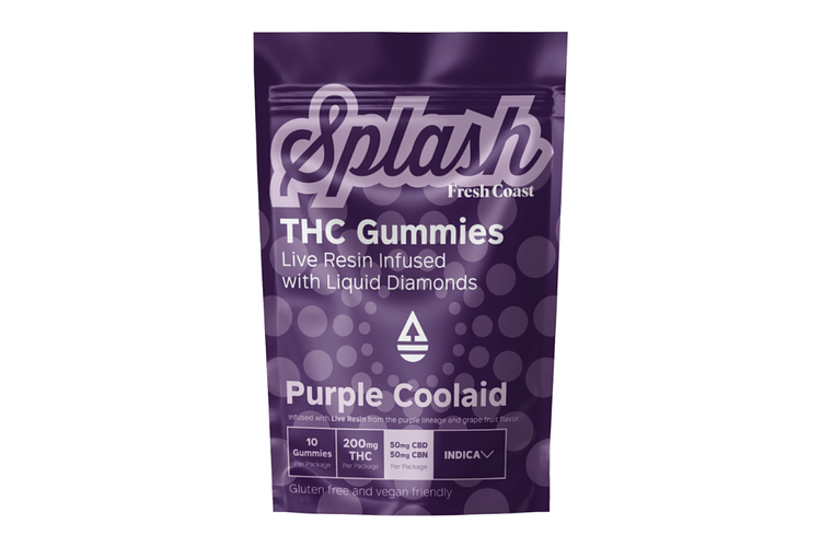 Grape + Purple Coolaid Live Resin Gummies | 4:1:1 THC:CBD:CBN | 200mg by Splash