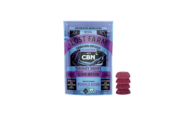 Thorny Berry x Purple Kush Live Resin Gummies | 2:1 THC:CBN | 200mg by Lost Farm