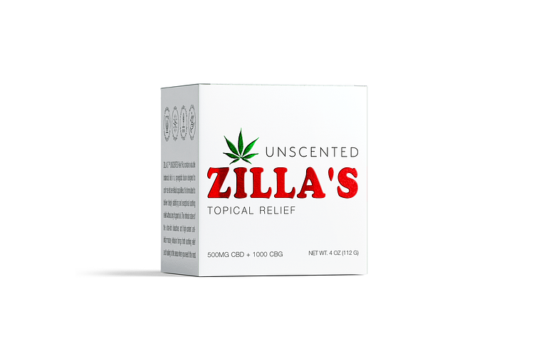 Zilla's | Topical Relief Unscented 500mg CBD / 1000mg CBG by Zilla's