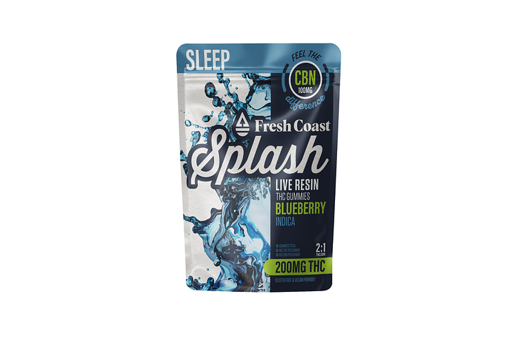 Splash | Blueberry Live Resin Gummies | 2:1 THC:CBN | 200mg by Splash