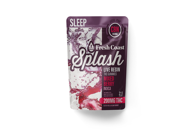 Splash | Mixed Berry Live Resin Sleep Gummies | 2:1 THC:CBN | 200mg by Splash
