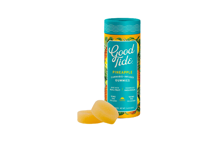 Pineapple Solventless Hash Rosin Gummies | 10x20mg | 200mg by Good Tide