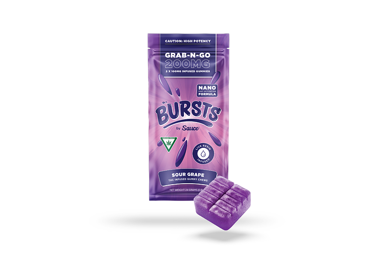 Sauce Bursts | Sour Grape Live Resin Gummies | 2x100mg | 200mg by Sauce