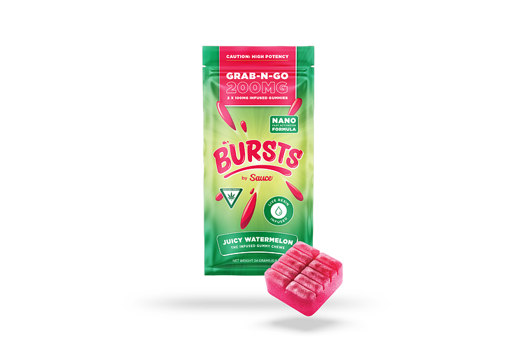 Sauce Bursts | Juicy Watermelon Live Resin Gummies | 2x100mg | 200mg by Sauce