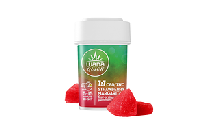 Wana Quick | Strawberry Margarita Gummies | 1:1 THC:CBD | 200mg by Wana